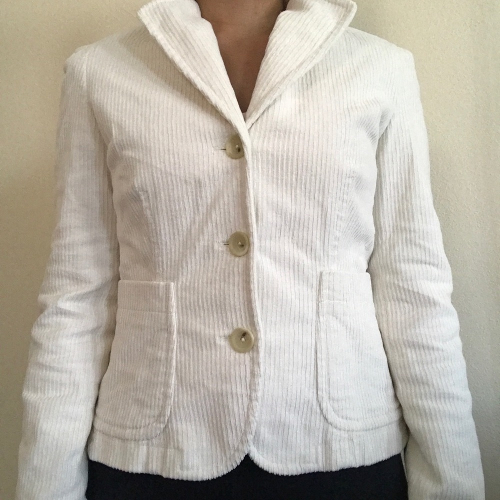 Banana Republic White Corduroy Blazer